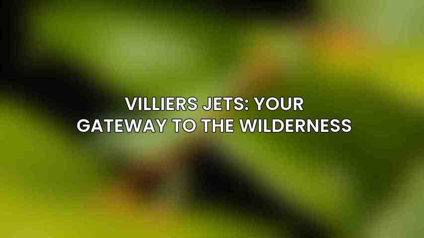 Villiers Jets: Your Gateway to the Wilderness