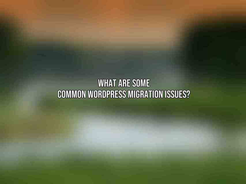 What are some common WordPress migration issues?