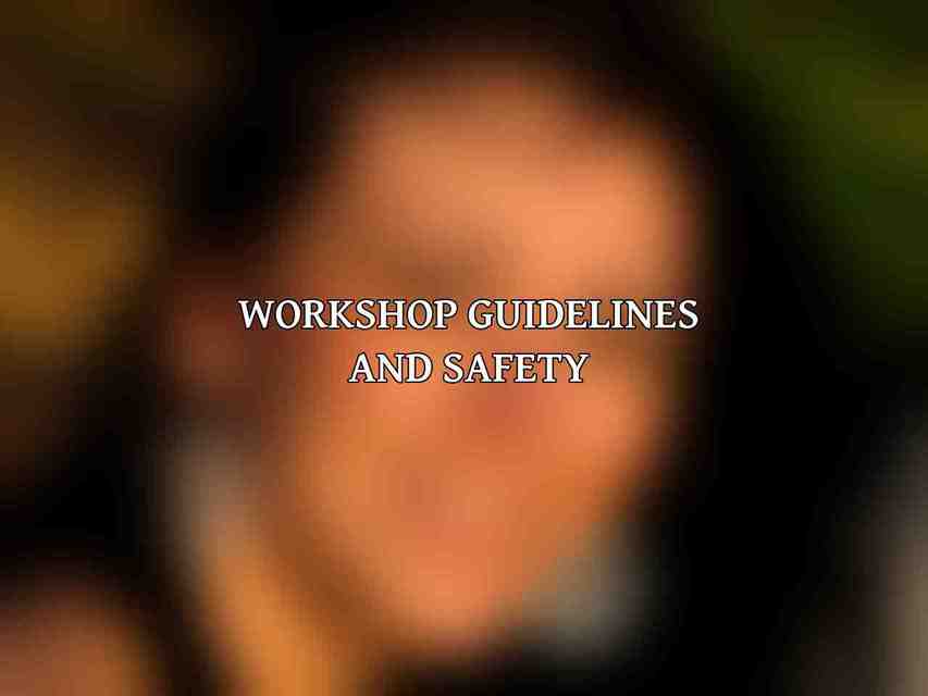 Workshop Guidelines and Safety