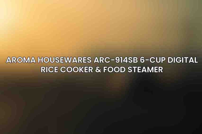 Aroma Housewares ARC-914SB 6-Cup Digital Rice Cooker & Food Steamer