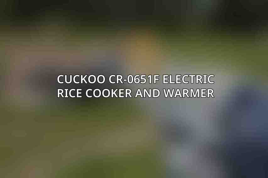 Cuckoo CR-0651F Electric Rice Cooker and Warmer