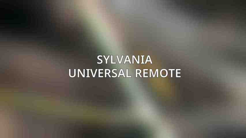 Sylvania Universal Remote