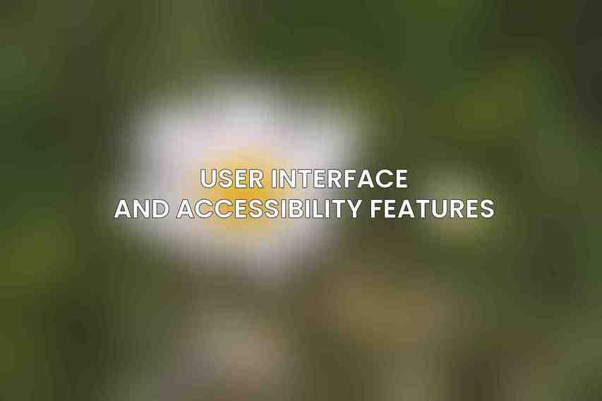 User Interface and Accessibility Features